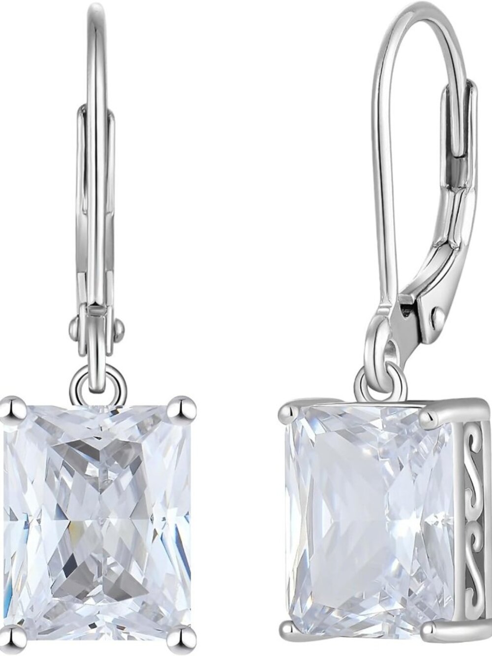 Elegant Square Drop Earrings | Brass Leverback | Birthstone Jewelry for Women